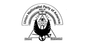 UNION NATIONALIST PARTY OF AMERICA SEAL OF KOG POLITICAL ETHICS ECONOMICS