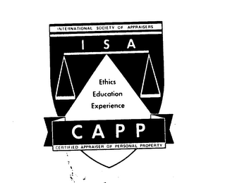 ISA INTERNATIONAL SOCIETY OF APPRAISERS CAPP CERTIFIED APPRAISER OF PERSONAL PROPERTY