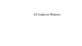 CI-TOOLKIT FOR WINDOWS