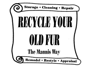 RECYCLE YOUR OLD FUR THE MANNIS WAY STORAGE CLEANING REPAIR REMODEL RESTYLE APPRAISAL