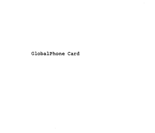 GLOBALPHONE CARD