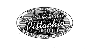 NEWBERRY PISTACHIO FARMS ORIGINAL CALIFORNIA PISTACHIO BRITTLE NEWBERRY SPRINGS CALIFORNIA - ESTABLISHED 1985