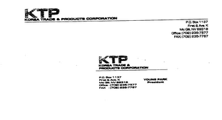 KTP KOREA TRADE & PRODUCTS CORPORATION