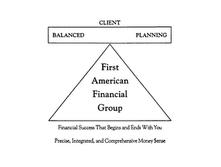 CLIENT BALANCED PLANNING FIRST AMERICAN FINANCIAL GROUP FINANCIAL SUCCESS THAT BEGINS AND ENDS WITH YOU PRECISE, INTEGRATED, AND COMPREHENSIVE MONEY $ENSE