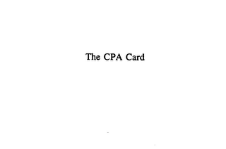 THE CPA CARD