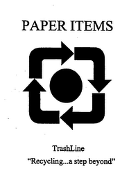 PAPER ITEMS TRASHLINE "RECYCLING...A STEP BEYOND"