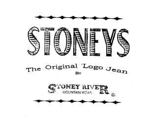 STONEYS THE ORIGINAL LOGO JEAN BY STONEY RIVER MOUNTAIN WEAR