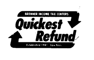 BRENNER INCOME TAX CENTERS QUICKEST REFUND ESTABLISHED 1941 - LOW FEES