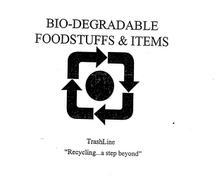 BIO-DEGRADABLE FOODSTUFFS & ITEMS TRASHLINE "RECYCLING...A STEP BEYOND"