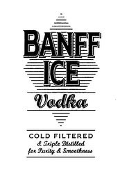 BANFF ICE VODKA COLD FILTERED A TRIPLE DISTILLED FOR PURITY & SMOOTHNESS