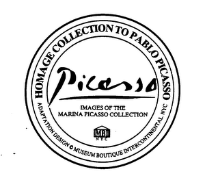 PICASSO HOMAGE COLLECTION TO PABLO PICASSO MUSEUM BOUTIQUE INTERCONTINENTAL NYC (AND OTHER NOTATIONS)