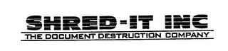 SHRED-IT INC THE DOCUMENT DESTRUCTION COMPANY