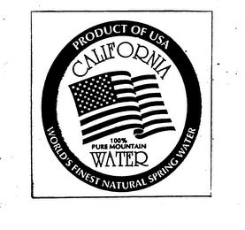 PRODUCT OF USA 100% PURE MOUNTAIN WATER WORLDS FINEST SPRING WATER