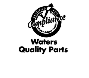 WATERS QUALITY PARTS CERTIFIED FOR COMPLIANCE INSTRUMENTS SYSTEMS SOFTWARE COLUMNS SERVICES