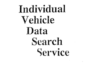 INDIVIDUAL VEHICLE DATA SEARCH SERVICE