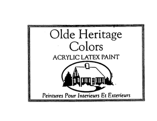 OLDE HERITAGE COLORS ACRYLIC LATEX PAINT PEINTURES POUR INTERIEURS ET EXTERIEURS