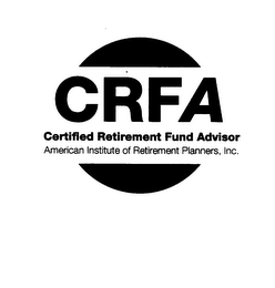 CRFA CERTIFIED RETIREMENT FUND ADVISOR AMERICAN INSTITUTE OF RETIREMENT PLANNERS, INC.