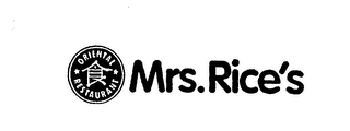 ORIENTAL RESTAURANT MRS. RICE'S