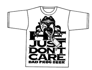 BAD FROG BEER HE JUST DON'T CARE