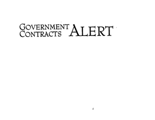 GOVERNMENT CONTRACTS ALERT