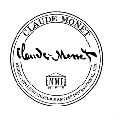 CLAUDE MONET MMI, NYC, DESIGN COPYRIGHT MUSEUM MASTERS INTERNATIONAL, LTD.