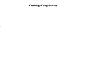 CAMBRIDGE COLLEGE SERVICES