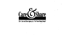 CARE & SHARE CSA - CARE AND SHARE AGENCY LTD. THE "HOME PAIRING PEOPLE"