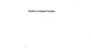 GUIDE TO COMPUTER VENDORS