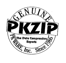 PKZIP THE DATA COMPRESSION EXPERTS PKWARE, INC. SINCE 1986 GENUINE