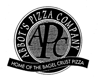 APC ABBOT'S PIZZA COMPANY HOME OF THE BAGEL CRUST PIZZA