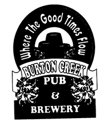 WHERE THE GOOD TIMES FLOW BURTON CREEK PUB & BREWERY