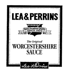 LEA & PERRINS THE ORIGINAL WORCESTERSHIRE SAUCE SAME PREMIUM QUALITY SINCE 1835