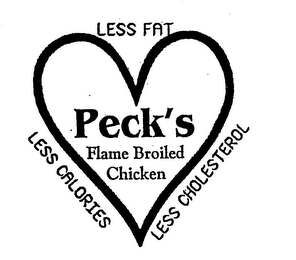 PECK'S FLAME BROILED CHICKEN LESS FAT LESS CALORIES LESS CHOLESTEROL