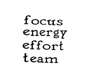 FOCUS ENERGY EFFORT TEAM