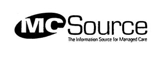 MC SOURCE THE INFORMATION SOURCE FOR MANAGED CARE