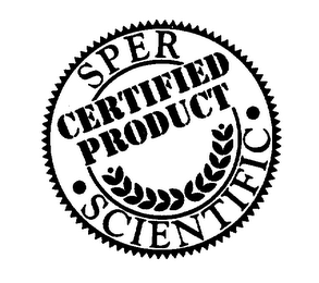 SPER SCIENTIFIC CERTIFIED PRODUCT