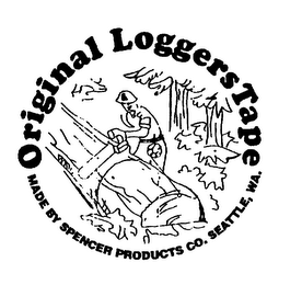 ORIGINAL LOGGERSTAPE MADE BY SPENCER PRODUCTS CO. SEATTLE, WA.