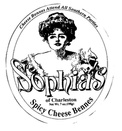 SOPHIA'S OF CHARLESTON NET WT. 7 OZ. (198G) SPICY CHEESE BENNES CHEESE BENNES ATTEND ALL SOUTHERN PARTIES