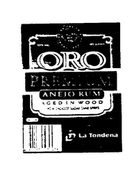 ORO PREMIUM ANEJO RUM AGED IN WOOD FROM CHOICEST SUGAR CANE SPIRITS LA TONDENA