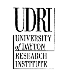 UDRI UNIVERSITY OF DAYTON RESEARCH INSTITUTE