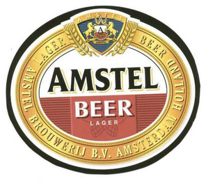 AMSTEL A AMSTEL AMSTEL BEER LAGER LAGER BEER AMSTEL BROUWERIJ B.V. AMSTERDAM HOLLAND