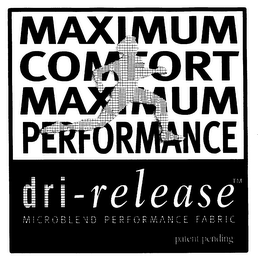 DRI-RELEASE MICROBLEND PERFORMANCE FABRIC PATENT PENDING MAXIMUM COMFORT MAXIMUM PERFORMANCE