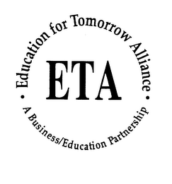 ETA EDUCATION FOR TOMORROW ALLIANCE A BUSINESS/EDUCATION PARTNERSHIP