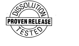 DISSOLUTION TESTED PROVEN RELEASE