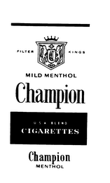 FILTER KINGS MILD MENTHOL CHAMPION U.S.A BLEND CIGARETTES CHAMPION MENTHOL