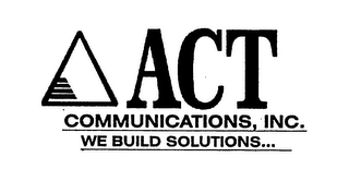 ACT COMMUNICATIONS, INC. WE BUILD SOLUTIONS...