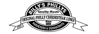 BILLY'S PHILLYS QUALITY MEATS 1997 ORIGINAL PHILLY CHEESESTEAK LINKS SINCE 1990 PURVEYORS & CONSULTANTS