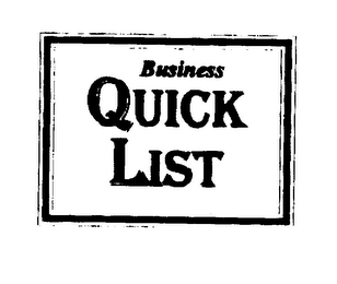 BUSINESS QUICK LIST