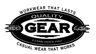 WORKWEAR THAT LASTS QUALITY GEAR ESTABLISHED 1962 CASUAL WEAR THAT WORKS