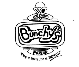 BUNCHY'S ICE CREAM PARLOR "PAY A LITTLE FOR A BUNCH"